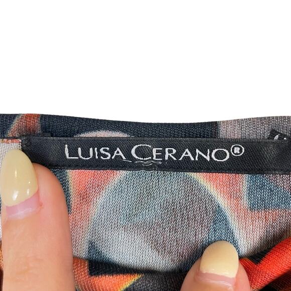 Luisa Cerano Multicolor Geometric Patterned Sheer Long Sleeved Mini Dress - Picture 3 of 14